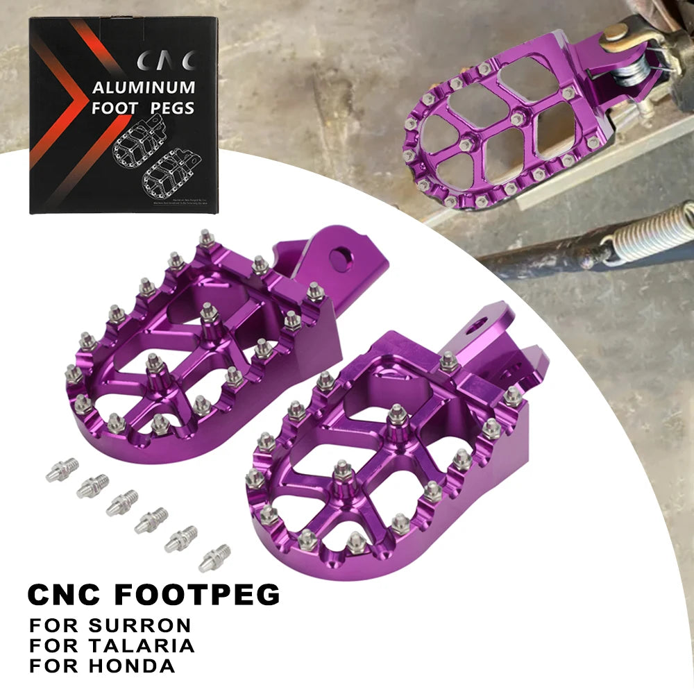 Motorcycle CNC Foot Pegs Rests Footpeg Rests Pedals For TALARIA Sur Ron Light Bee X/S For Honda CRF150F/230F Electric Dirt Bike RISE DEFENSE SYSTEMS.AI PRODUCTS