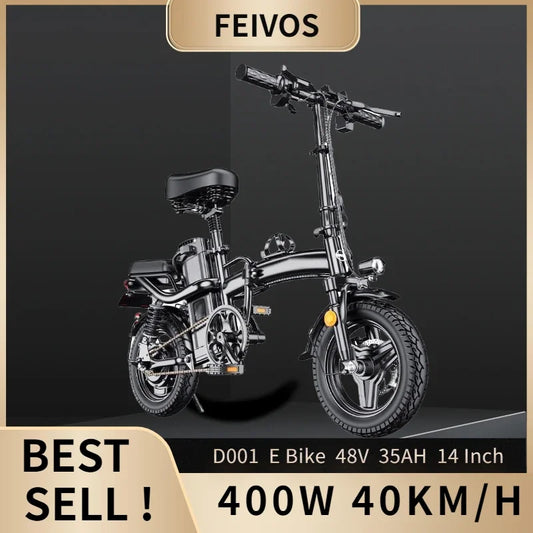 FEIVOS D001 E Bike 400W 48V 14Inch 40km/h Folding Electric Bicycle Adult Variable Speed mini Power-Assisted Bicycle RISE DEFENSE SYSTEMS.AI PRODUCTS