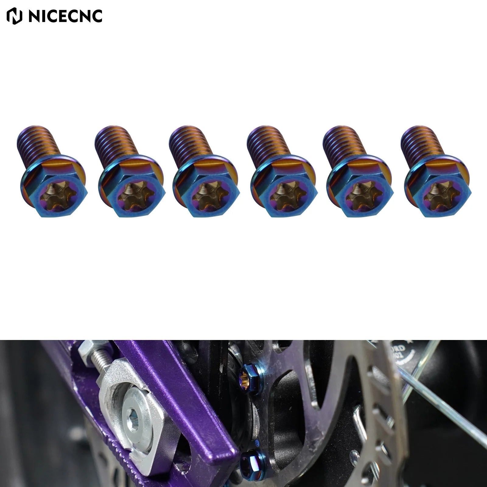 NICECNC Electric Dirt Bike M6 Rear Brake Disc Pad Screws Kit For Sur-Ron Light Bee X S L1E Surron Electric Bike Segway X160 X260 RISE DEFENSE SYSTEMS.AI PRODUCTS