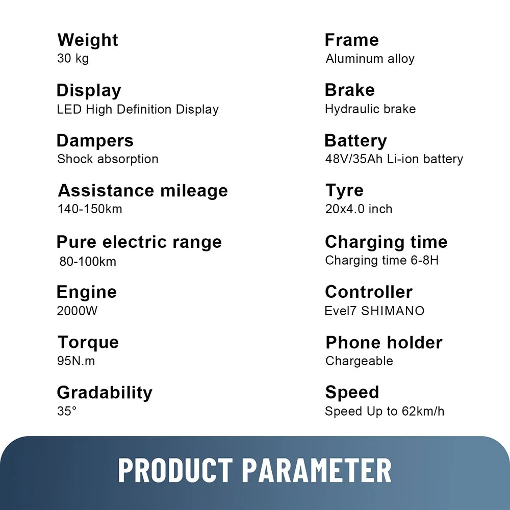 HX Q22 Pro 2000W Adult Ebike Electric Bike Folding 62KM/H 35AH 48V 20 inch Fat Tire Electric Bicycle Off-road Cycling Bike RISE DEFENSE SYSTEMS.AI PRODUCTS