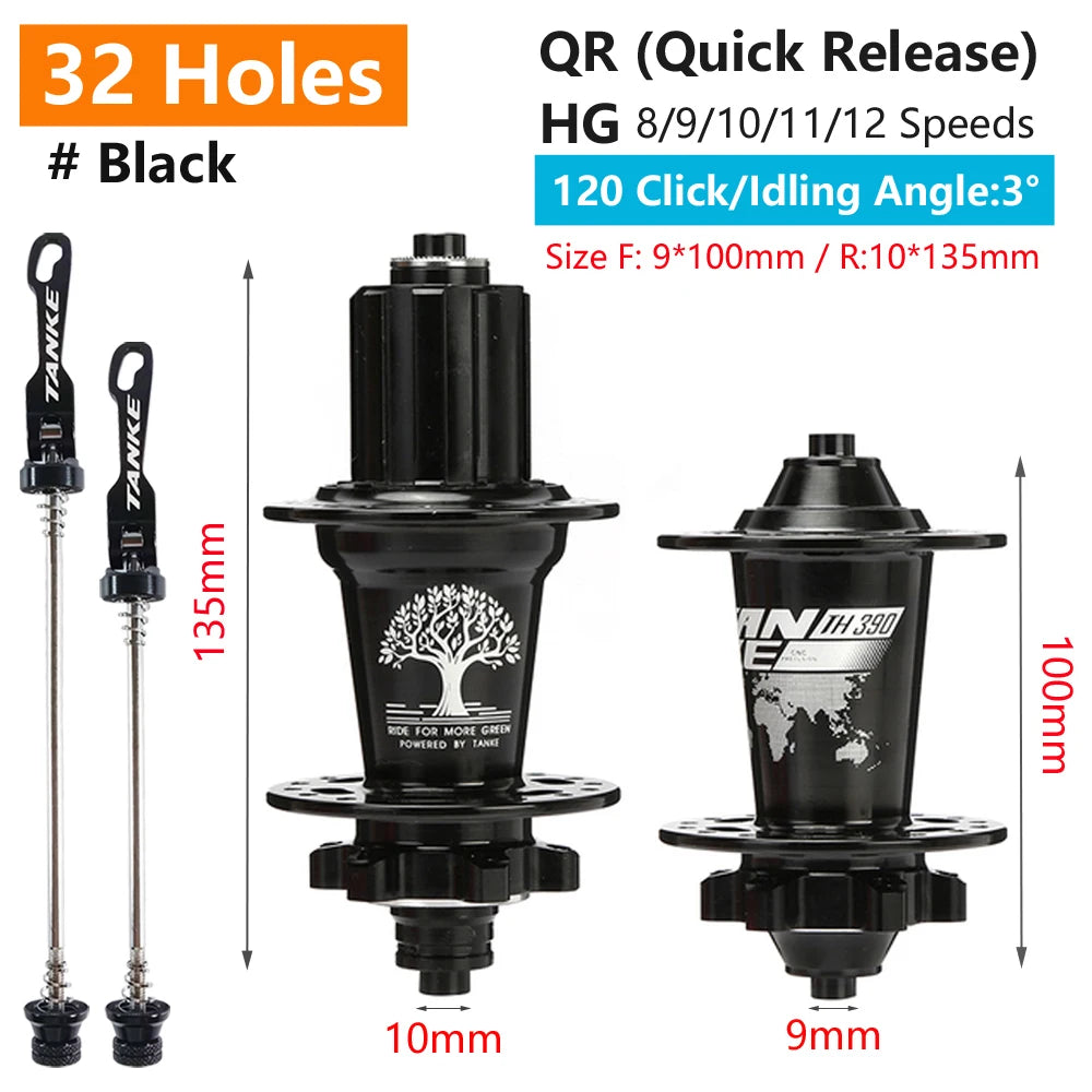 TANKE 120 Click Hub 6 Bearing MTB Mountain Bike Hub Front Rear Thru HG 28 32 36 Holes Disc Brake Bicycle Hubs 8 9 10 11 12 Speed RISE DEFENSE SYSTEMS.AI PRODUCTS