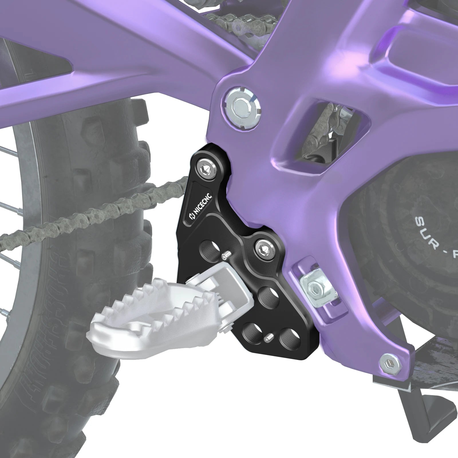 For Surron Light Bee X S L1E LBX Segway X160 X260 NICECNC Electric Dirt Bike Foot Pegs Mount Bracket Footrest Support Brace Kit RISE DEFENSE SYSTEMS.AI PRODUCTS