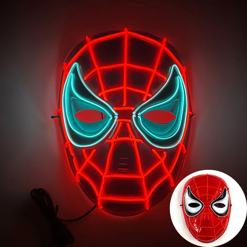 Halloween Film Theme Light Up Glowing Scary Mask LED Luminous Horror Purge Mask Cosplay Bar Party Supplies Neon Full Face Mask RISE DEFENSE SYSTEMS.AI PRODUCTS