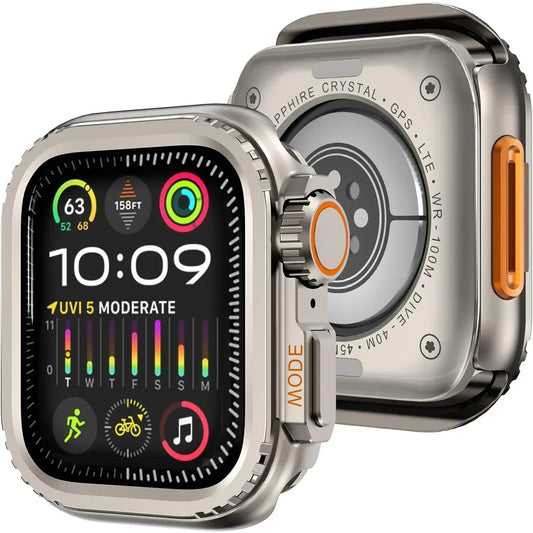 Metal Cover for Apple Watch Ultra 1 2 49mm 45mm Case Metal Shell for IWatch Series 10 46mm 9 8 7 6 5 4 3 SE Frame Protector 44mm RISE DEFENSE SYSTEMS.AI PRODUCTS