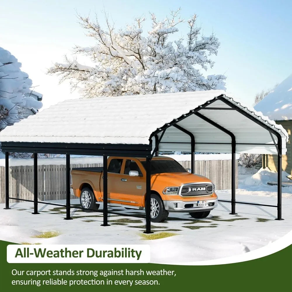 Metal Carport 12 x 20 FT, Galvanized Steel Roof and All-Metal Frame, Car Ports Kits for Outdoor, Garage Car Shelter Shade RISE DEFENSE SYSTEMS.AI PRODUCTS