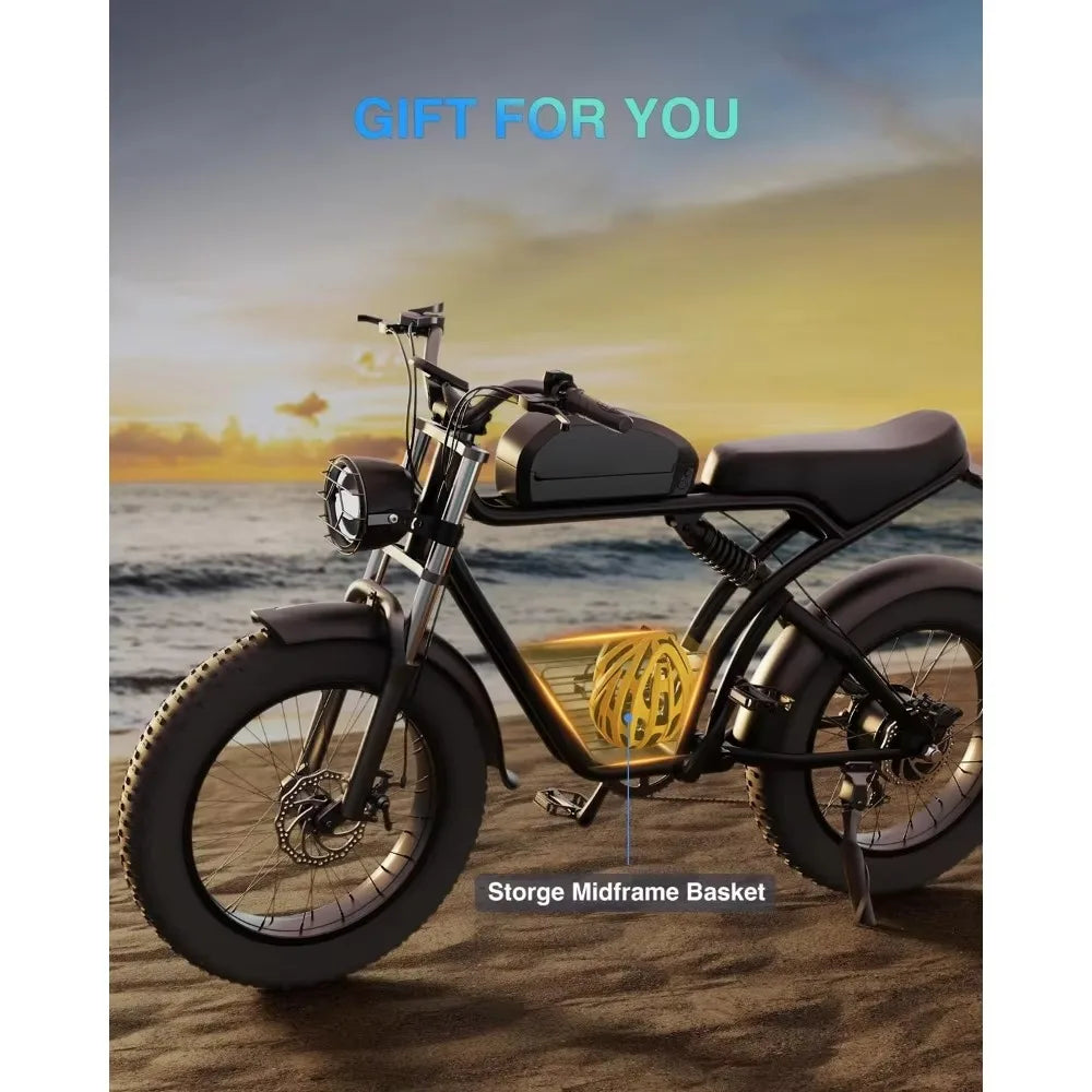 Electric Bike for Adults,1500W 30MPH,Max 75Miles Electric Motorcycle 20" Fat Tire Dirt Bike, 7-Speed E-Bike Dual Shock Absorber RISE DEFENSE SYSTEMS.AI PRODUCTS