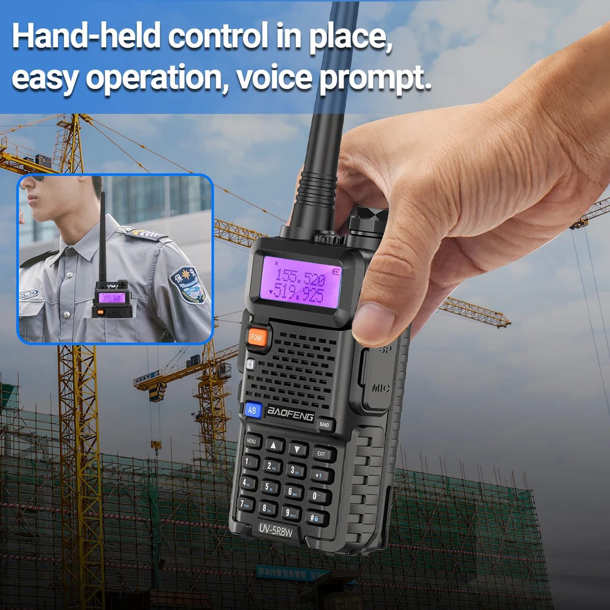Baofeng Walkie Talkie UV 5R 5W 8W Dual Band Ham Two Way Radio Vhf Uhf FM Radio Handheld Transceiver Hunting 16KM RISE DEFENSE SYSTEMS.AI PRODUCTS