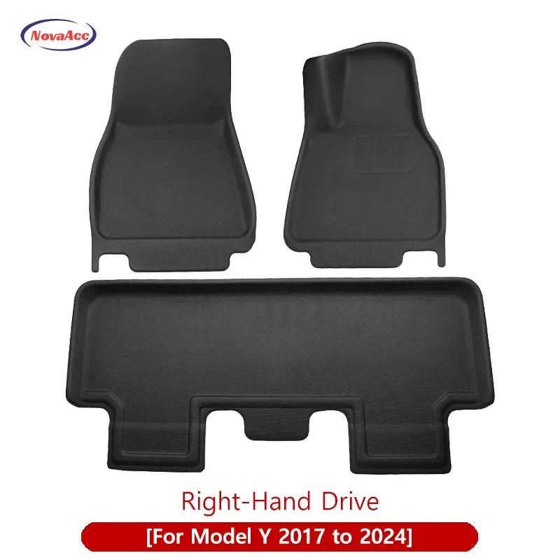 For Tesla Model Y 3 Highland Floor Mat Trunk Luggage Mat LHD RHD 2017 to 2024 2025 Left Right Rudder Four Seasons Floor Liner RISE DEFENSE SYSTEMS.AI PRODUCTS