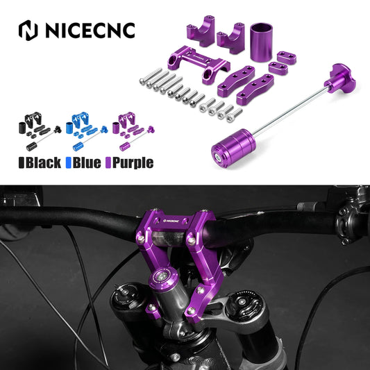 NICECNC For 2024 Surron Light Bee X S L1E Electric Dirt Bike Front Handlebar Bar Riser Mount Bracket Fork Suspension Core Kit RISE DEFENSE SYSTEMS.AI PRODUCTS
