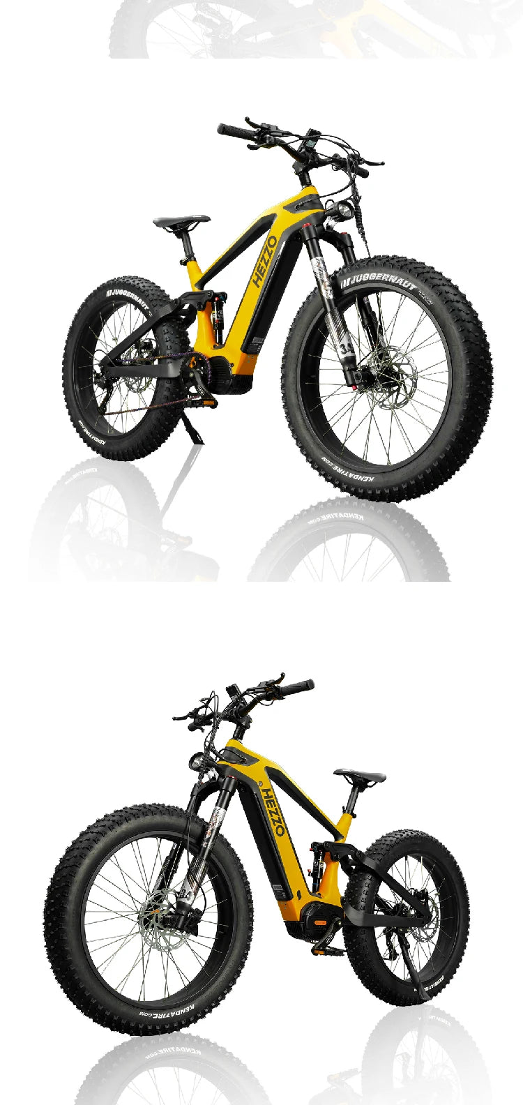 HEZZO 52V 1000W 21Ah Carbon Fiber Electric Bicycle BAFANG Middrive Ebike, 26x4.5 