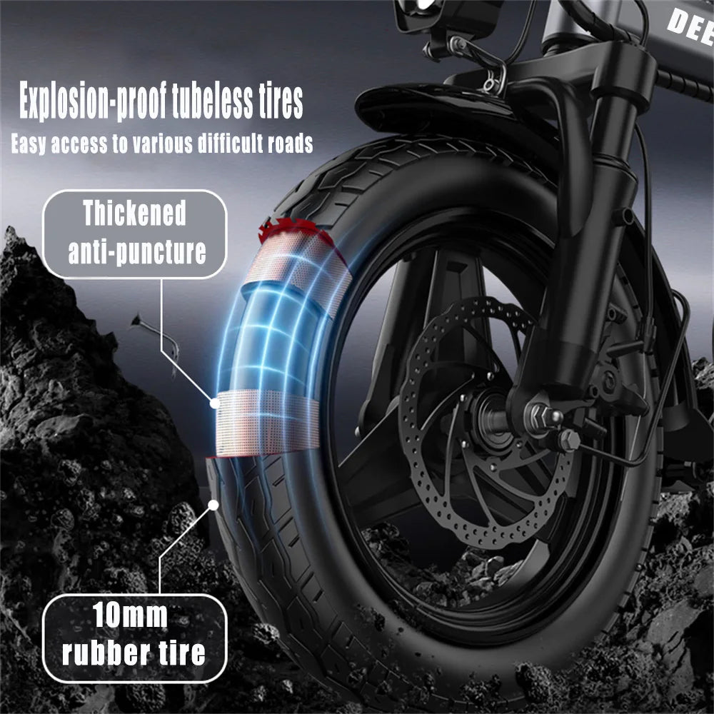 ZPW RS6 Electric bike 400W 48V 30AH Folding 14inch ebike Mini Adult electric bicycle Multi-Shock Absorption City Commuting ebike RISE DEFENSE SYSTEMS.AI PRODUCTS