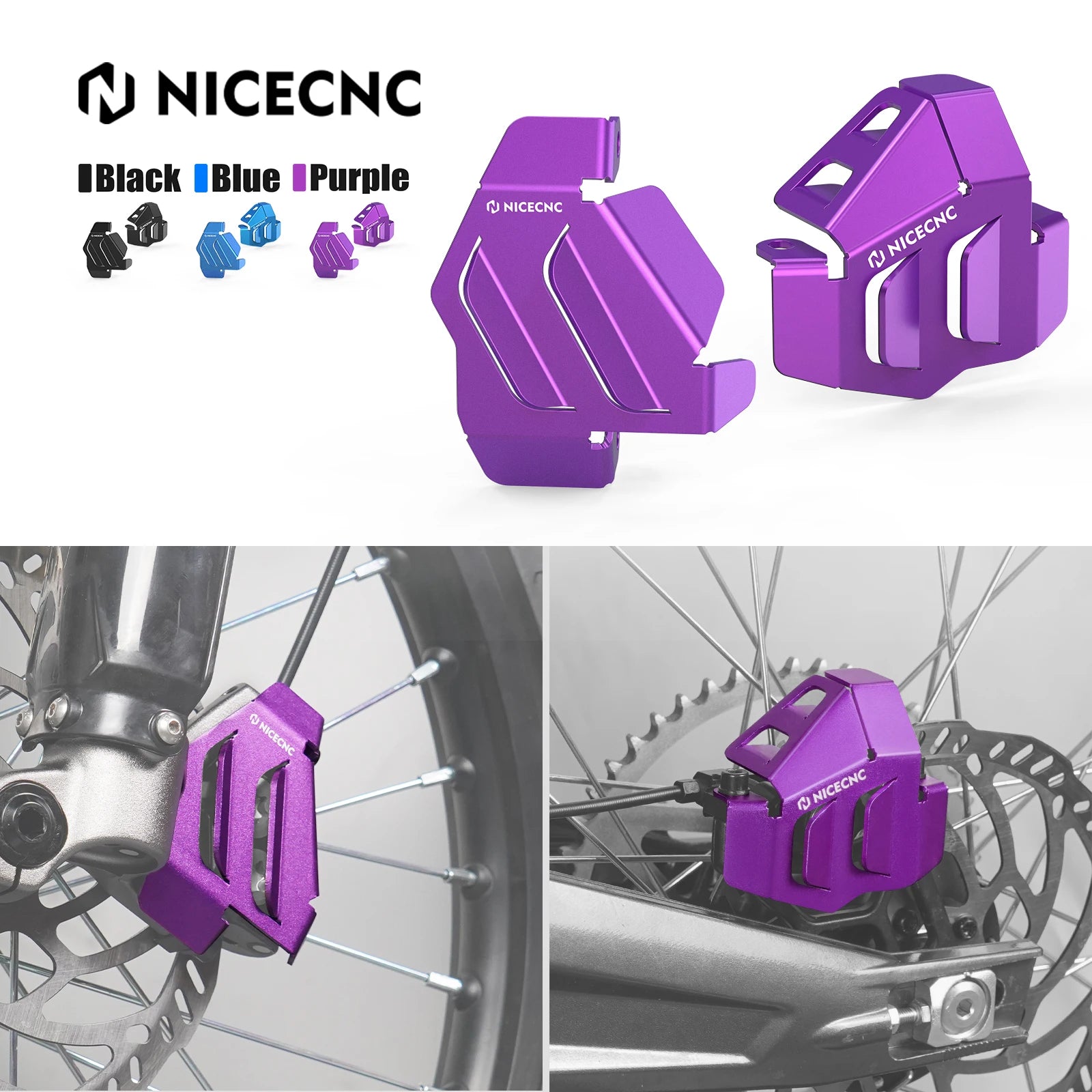 NICECNC For Surron Light Bee X S L1E Segway X160 X260 Surron Electric Dirt Bike Front Rear Brake Caliper Guard Cover Protector RISE DEFENSE SYSTEMS.AI PRODUCTS