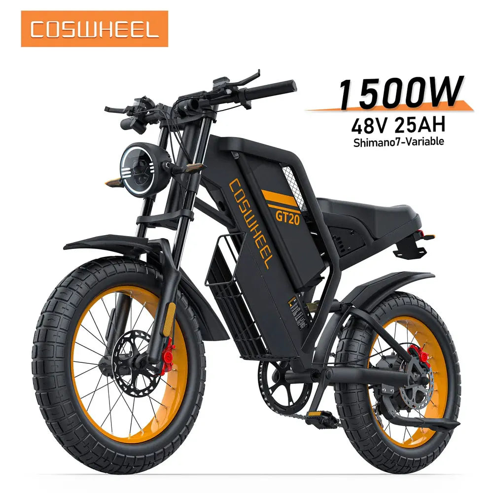 Coswheel GT20 Pro 1500/3000W Electric bike 48V 25ah/40AH Mountain bikes Electric Off Road Bike Fat Tires Motorcycle Ebike RISE DEFENSE SYSTEMS.AI PRODUCTS