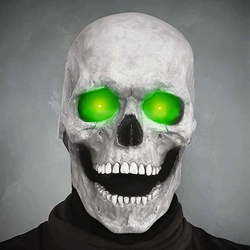 Halloween Skull Masks  LED Eyes Glowing Mouth Movable Horror Skull Head Mask Skull Full Head Bone Cover Haunted House Props RISE DEFENSE SYSTEMS.AI PRODUCTS