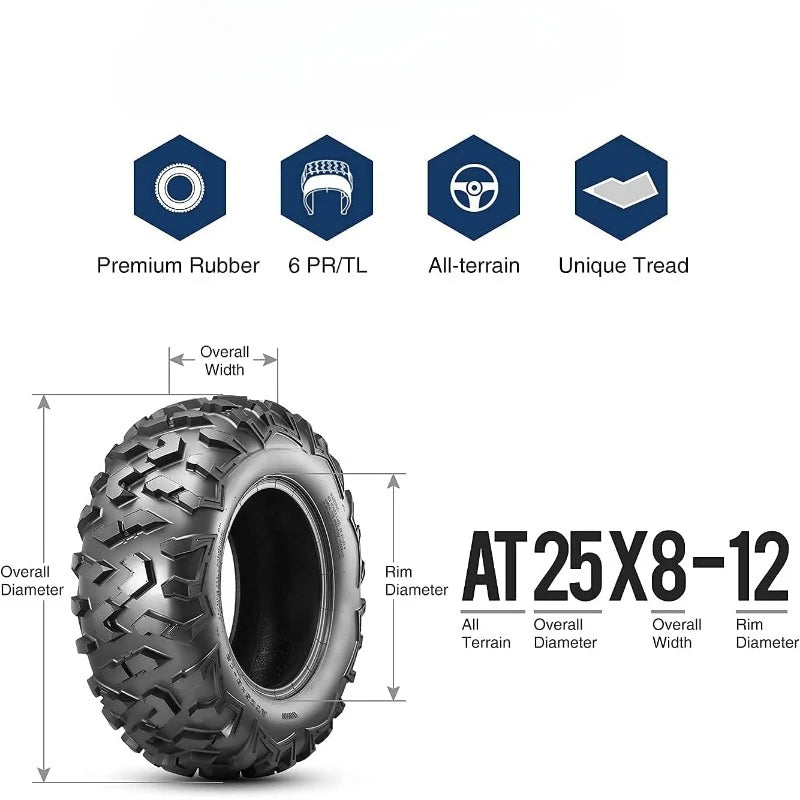 ATV Tires, 25x8-12 & 25x10-12 ATV Tires, 6PR 25x8x12 25x10x12 All Terrain ATV UTV Off-Road Tires(Set of 4, Tubeless) home. RISE DEFENSE SYSTEMS.AI PRODUCTS
