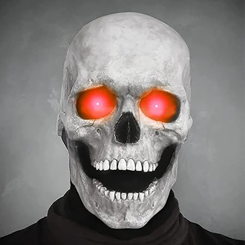 Halloween Skull Masks  LED Eyes Glowing Mouth Movable Horror Skull Head Mask Skull Full Head Bone Cover Haunted House Props RISE DEFENSE SYSTEMS.AI PRODUCTS