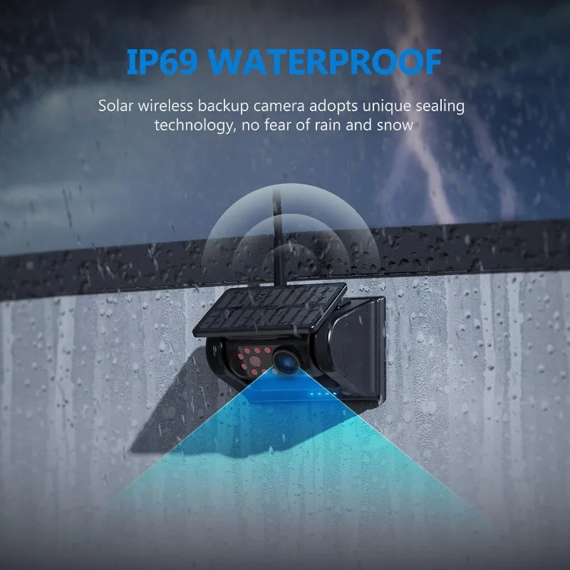 Magnetic Solar Wireless Backup Camera HD1080P 3 Mins DIY Installation DVR 7