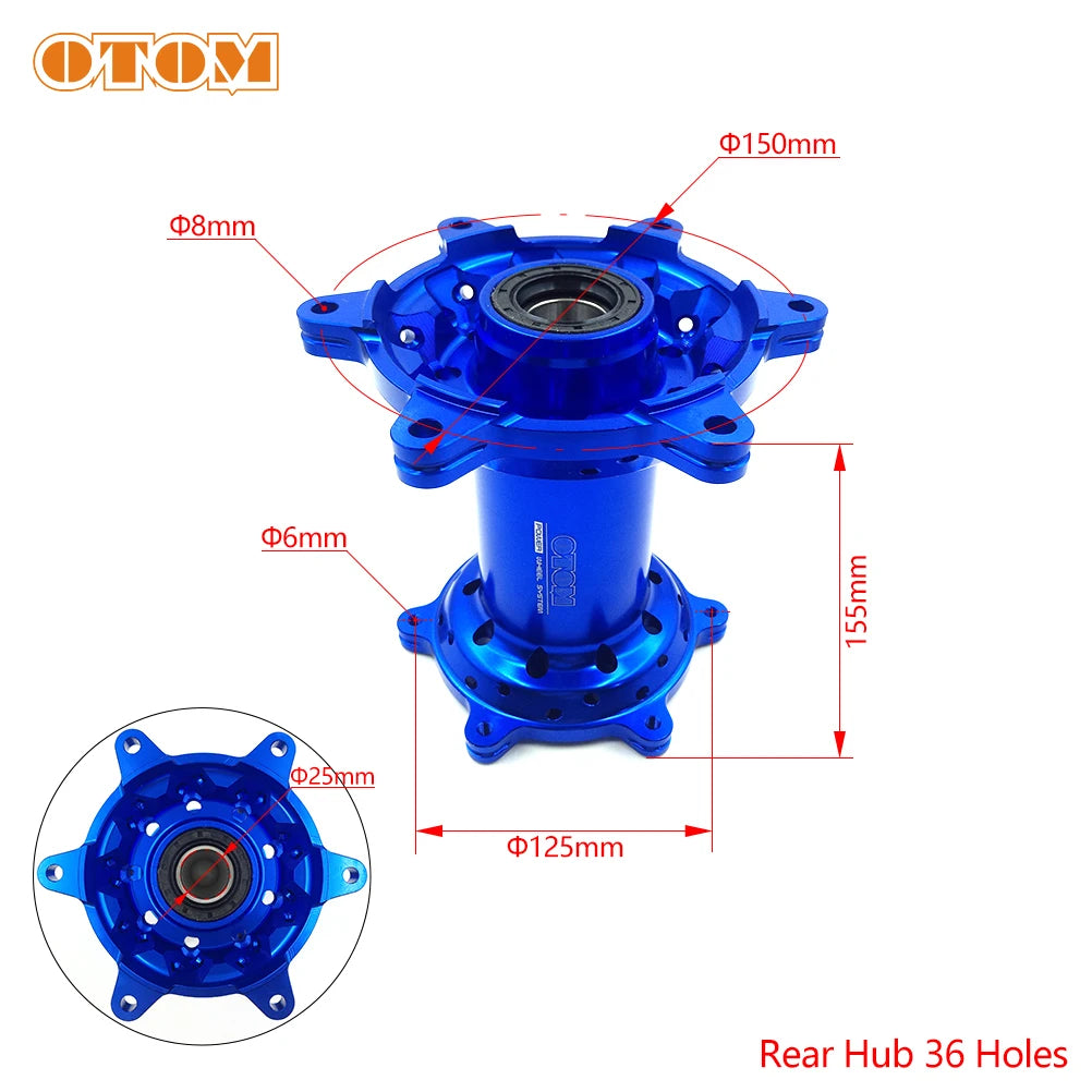 OTOM Motorcycle 36 Holes Front Rear Wheel Hub CNC Aluminum Billet For KTM SXF XCF SMR HUSQVARNA FC FX TC TX GASGAS EXF MXF 2022 RISE DEFENSE SYSTEMS.AI PRODUCTS