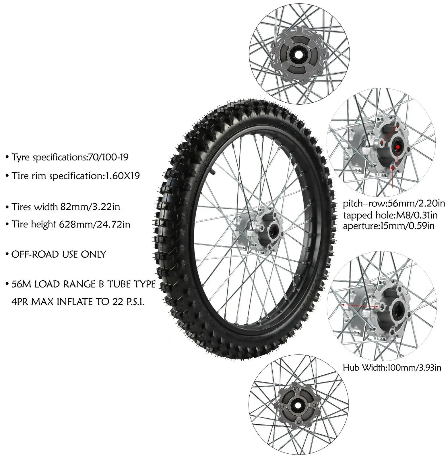 2PCS Front Rear 16