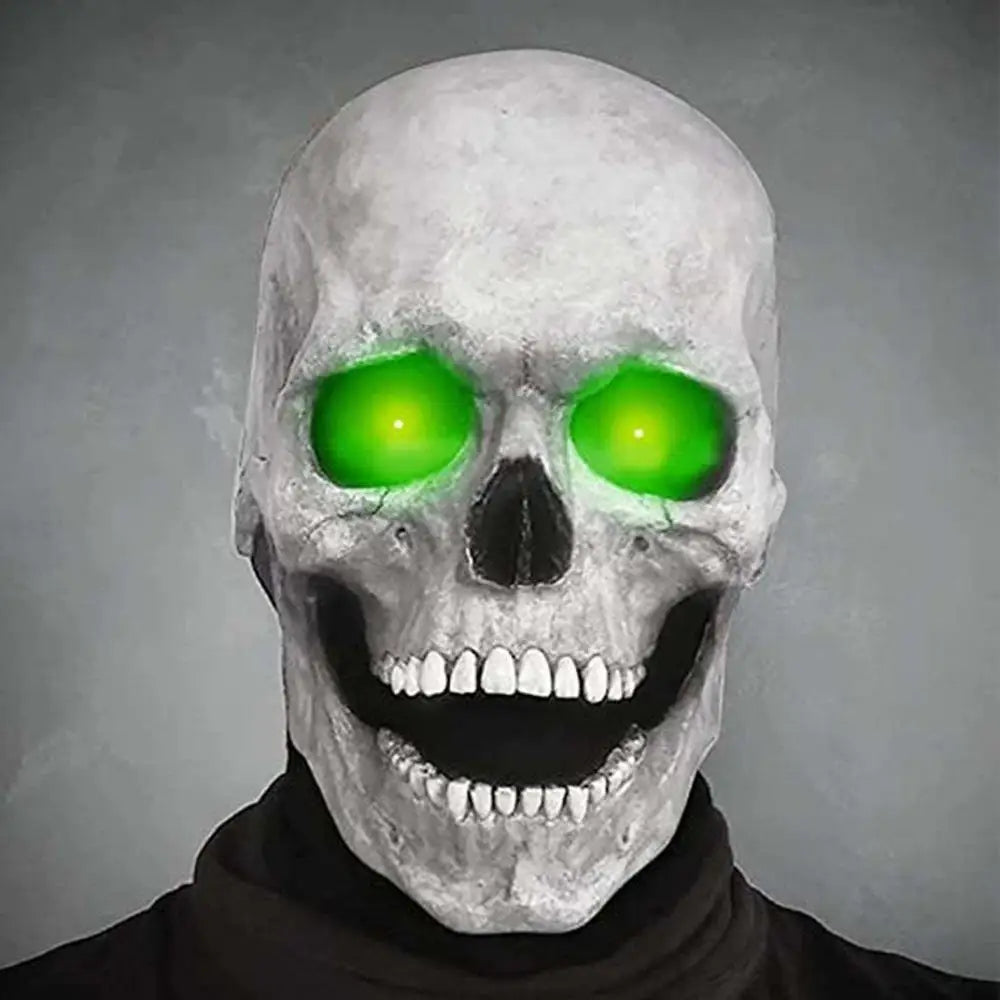 Halloween Skull Masks  LED Eyes Glowing Mouth Movable Horror Skull Head Mask Skull Full Head Bone Cover Haunted House Props RISE DEFENSE SYSTEMS.AI PRODUCTS