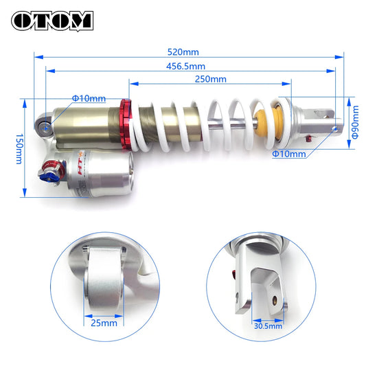 For KTM SX-F XC-F Motocross Rear Shock Absorber Adjustable Damper Fit HUSQVARNA FC FX TC TX GASGAS EXF MCF SX XC 125 250 350 450 RISE DEFENSE SYSTEMS.AI PRODUCTS