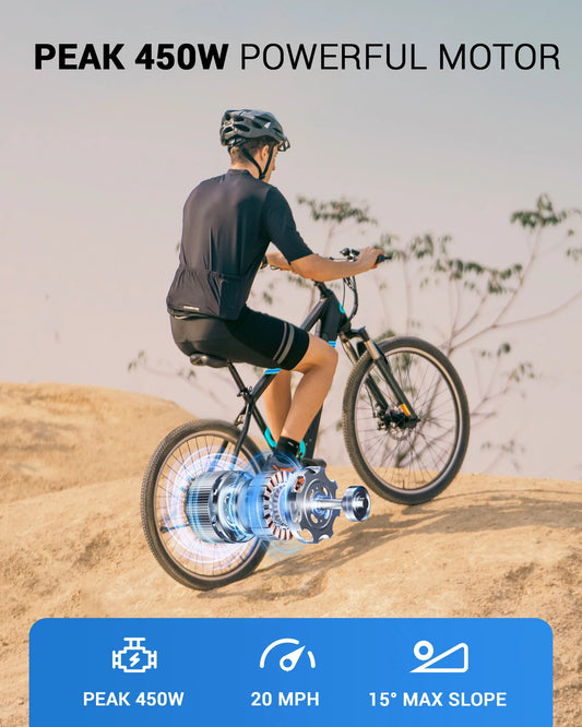 350W 26" electric mountain bike for adults, 36V hidden removable battery, with Shimano 7-speed urban commuter electric bike. RISE DEFENSE SYSTEMS.AI PRODUCTS
