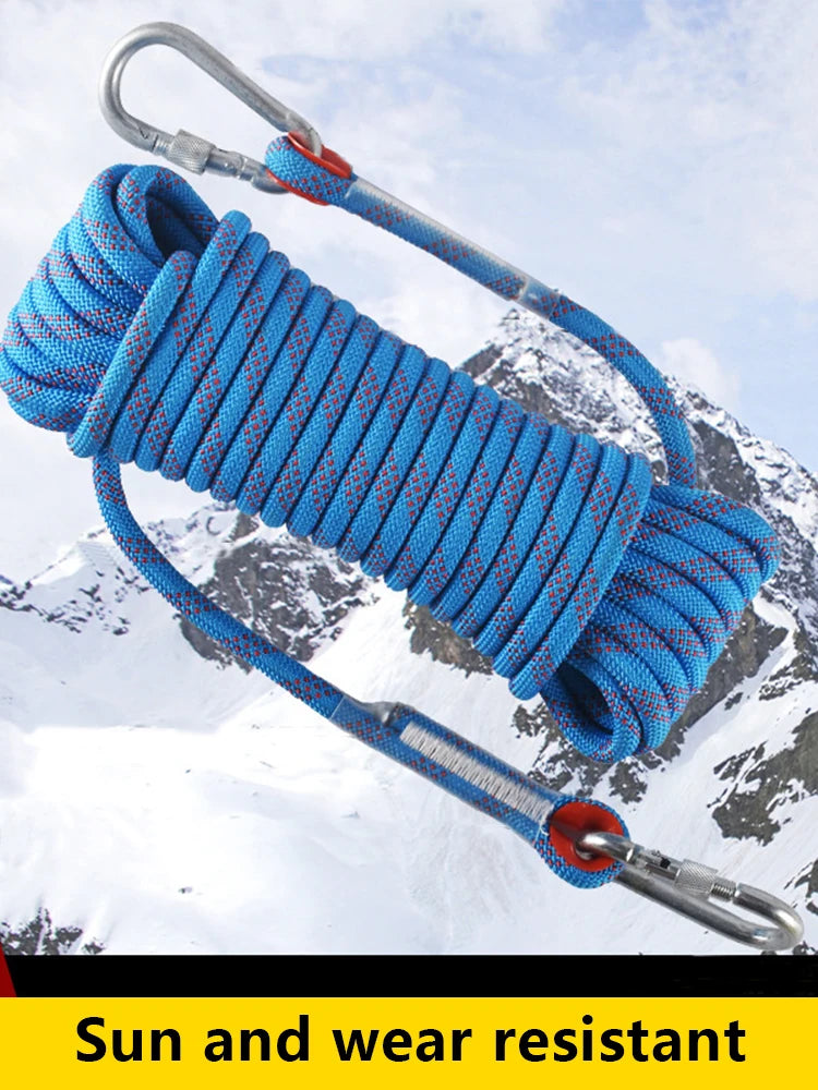 Thickened 10m Safety Life Rope Climbing Rope Static Rock Mountaineering Rope Outdoor Survival Fire Escape Car Rescue RISE DEFENSE SYSTEMS.AI PRODUCTS