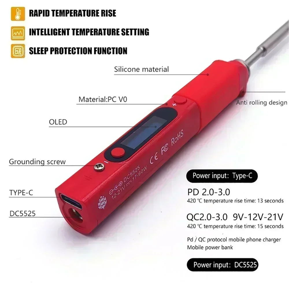 Pine64 BB2 Pinecil V1 Soldering Iron TS B2 Portable TYPE-C Jack For Welding Tools Constant Temperature Intelligent Maintenance RISE DEFENSE SYSTEMS.AI PRODUCTS