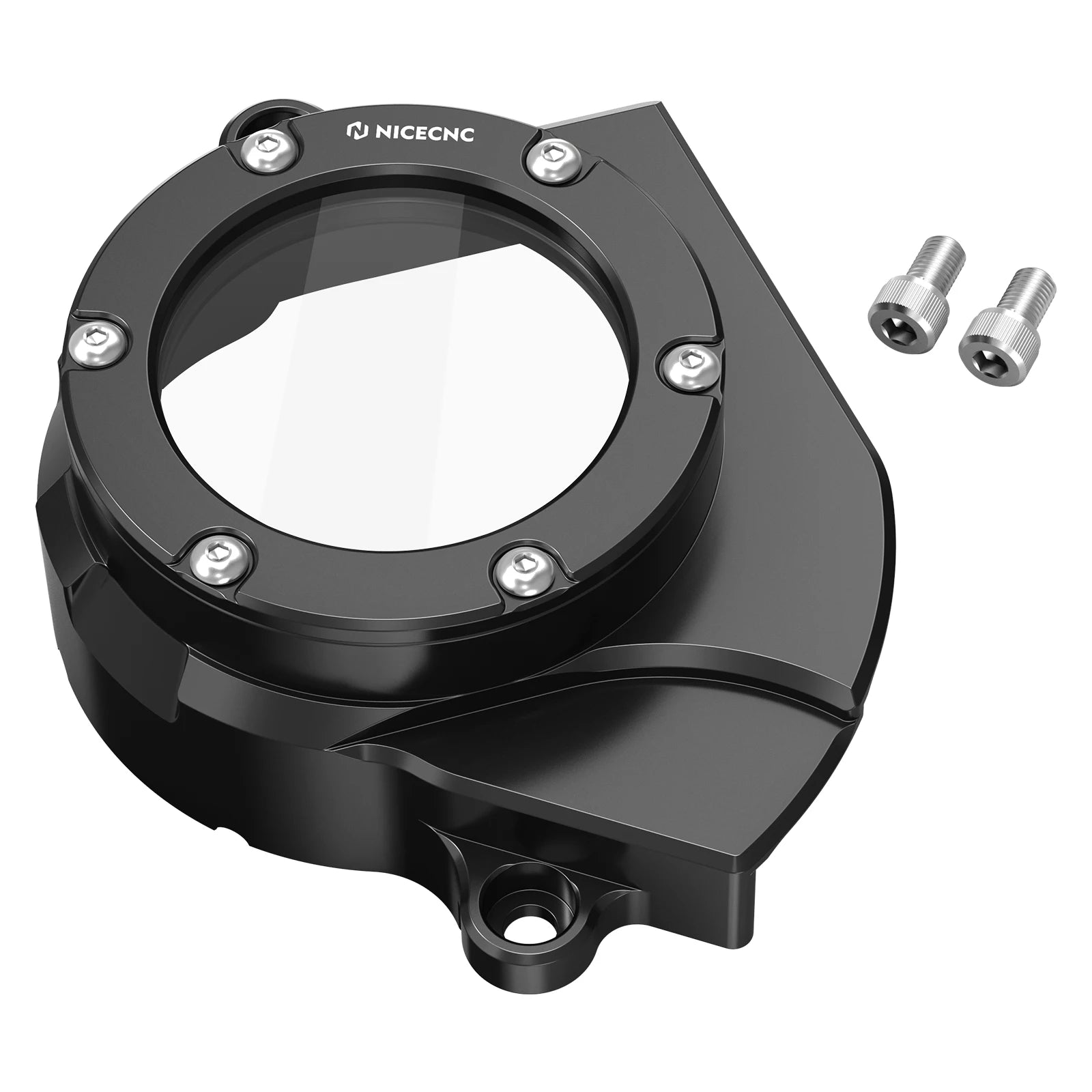 NICECNC For Surron Light Bee X S L1E Segway X160 X260 Electric Dirt Bike Transparent Motor Belt Pulley Cover Aluminum Protector RISE DEFENSE SYSTEMS.AI PRODUCTS