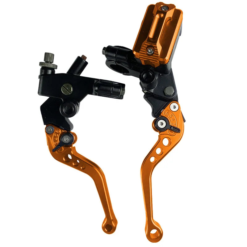 CNC One Pair 7/8" 22mm Universal Motorcycle Brake Master Cylinder Lever Cable Clutch Reservoir For Scooter Sport Dirt Bike RISE DEFENSE SYSTEMS.AI PRODUCTS