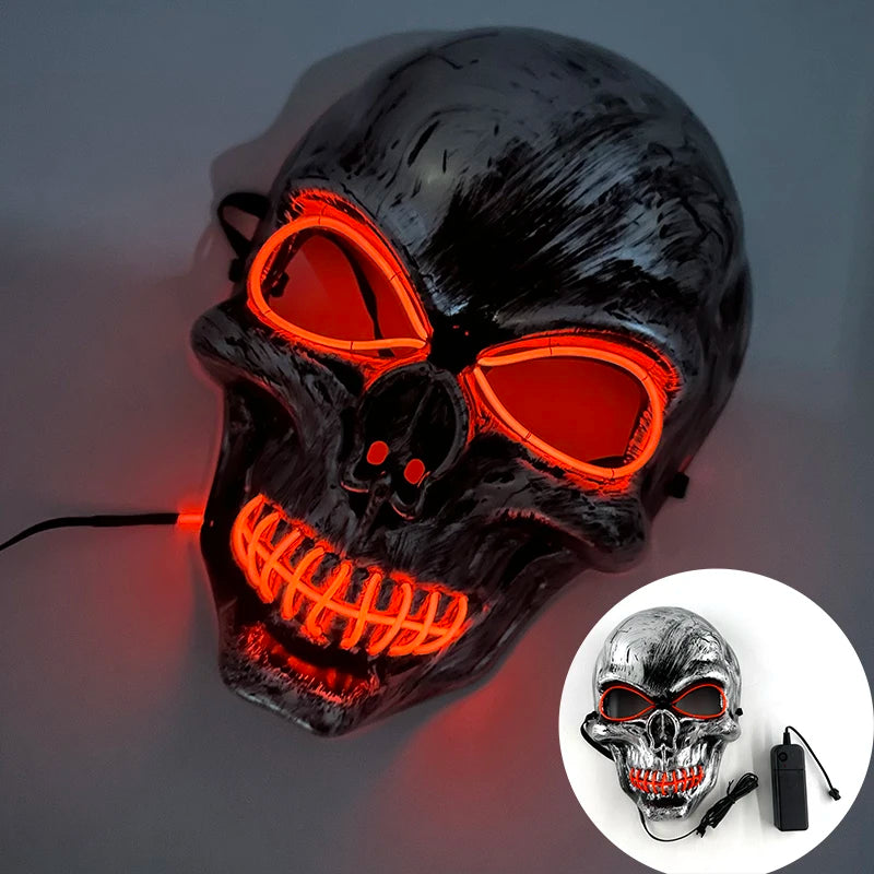 New Design Glowing Bloody Rabbit Mask Led Neon Cosplay Bear  Mask Halloween Horror Carnival Masquerade costume Decoration Props RISE DEFENSE SYSTEMS.AI PRODUCTS