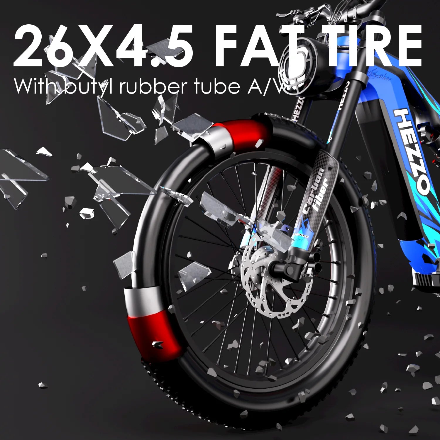 HEZZO Ebike K9 Carbon Fiber Electric Bike 52V 1000W Bafang M620 Middrive Electric Bicycle 21Ah LG 50Kmp 26X4.5