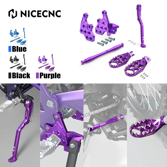 NICECNC For Surron Light Bee X S Electric Bike Footpeg Peg Bracket Package Footrest Pedal Support Brace Foot Side Kick Stand Kit RISE DEFENSE SYSTEMS.AI PRODUCTS
