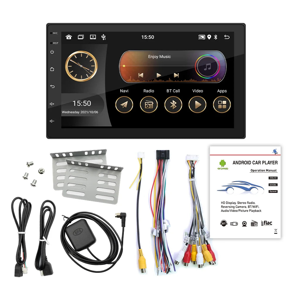 BQCC 4core 2 Din Car Radio Androidauto Carplay Android 13 GPS Car Audio 7"/9"/10" WIFI BT IPS Automotive Multimedia Player RISE DEFENSE SYSTEMS.AI PRODUCTS