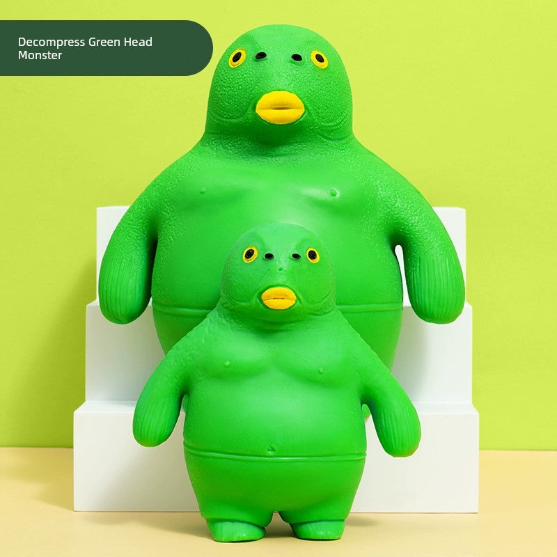 Internet Celebrity Decompression Artifact King Gorilla Funny Green Head Fish Fun Squeezing Toy Press Decompression Vent Toys RISE DEFENSE SYSTEMS.AI PRODUCTS