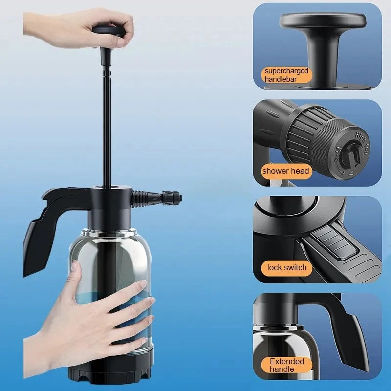 2L  car wash water gun car wash foam spray can pressurized dense foam there are two modes can also water flowers disinfection RISE DEFENSE SYSTEMS.AI PRODUCTS