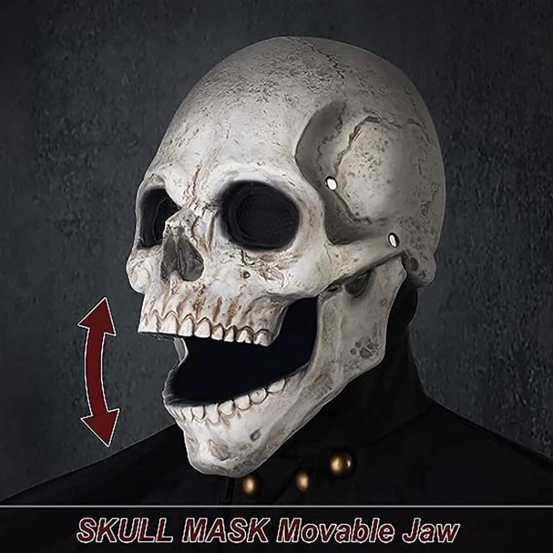 Halloween Skull Masks  LED Eyes Glowing Mouth Movable Horror Skull Head Mask Skull Full Head Bone Cover Haunted House Props RISE DEFENSE SYSTEMS.AI PRODUCTS