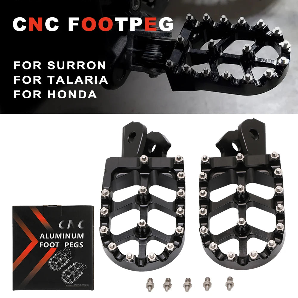 Motorcycle CNC Foot Pegs Rests Footpeg Rests Pedals For TALARIA Sur Ron Light Bee X/S For Honda CRF150F/230F Electric Dirt Bike RISE DEFENSE SYSTEMS.AI PRODUCTS