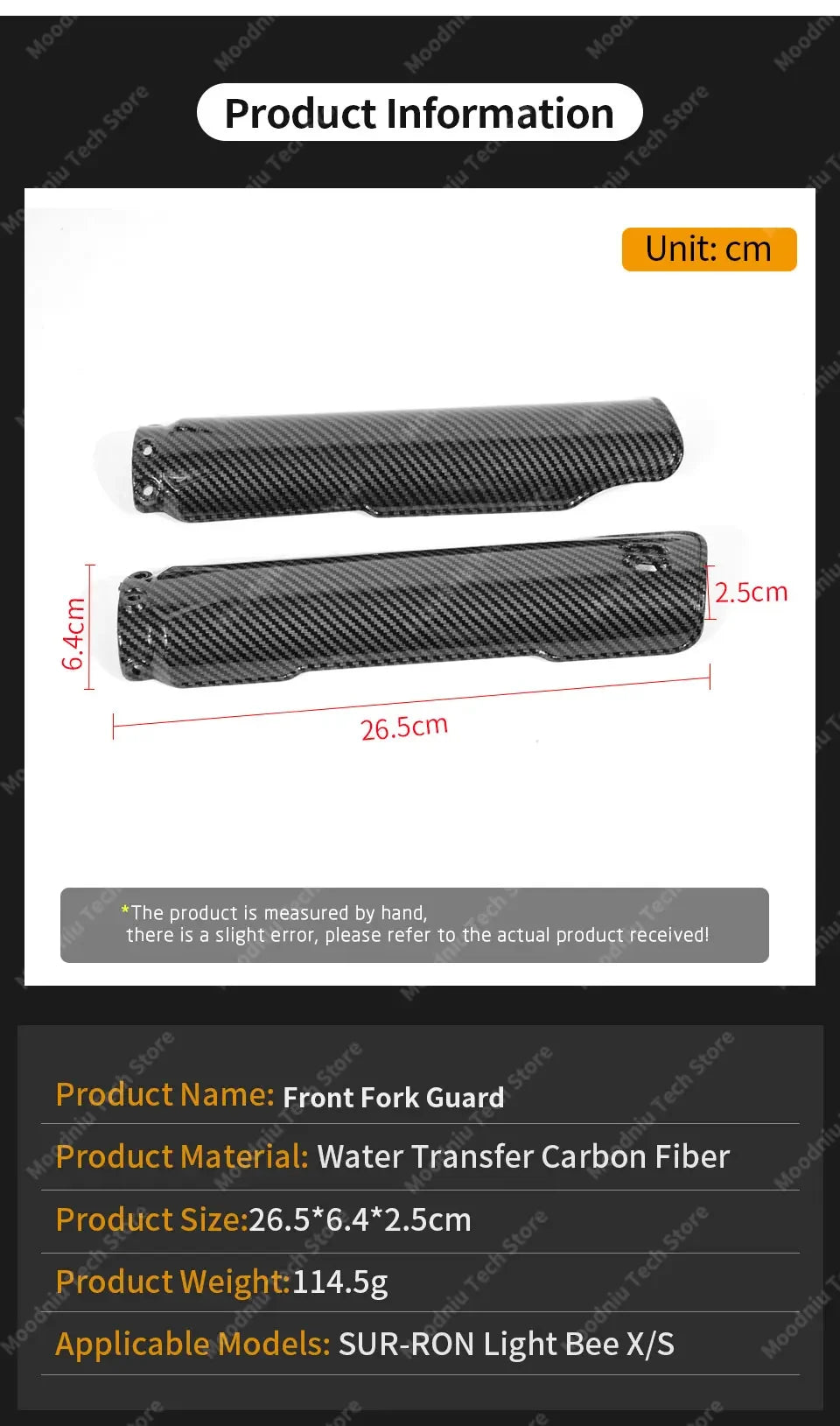 For SURRON Light Bee X Water Transfer Carbon Fiber Front Fork Guard Sur Ron Dirt Bike Off-road Motorcycle Accessories SUR-RON RISE DEFENSE SYSTEMS.AI PRODUCTS