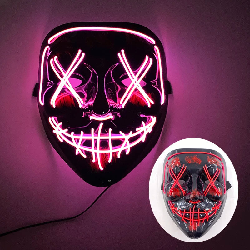 New Design Glowing Bloody Rabbit Mask Led Neon Cosplay Bear  Mask Halloween Horror Carnival Masquerade costume Decoration Props RISE DEFENSE SYSTEMS.AI PRODUCTS