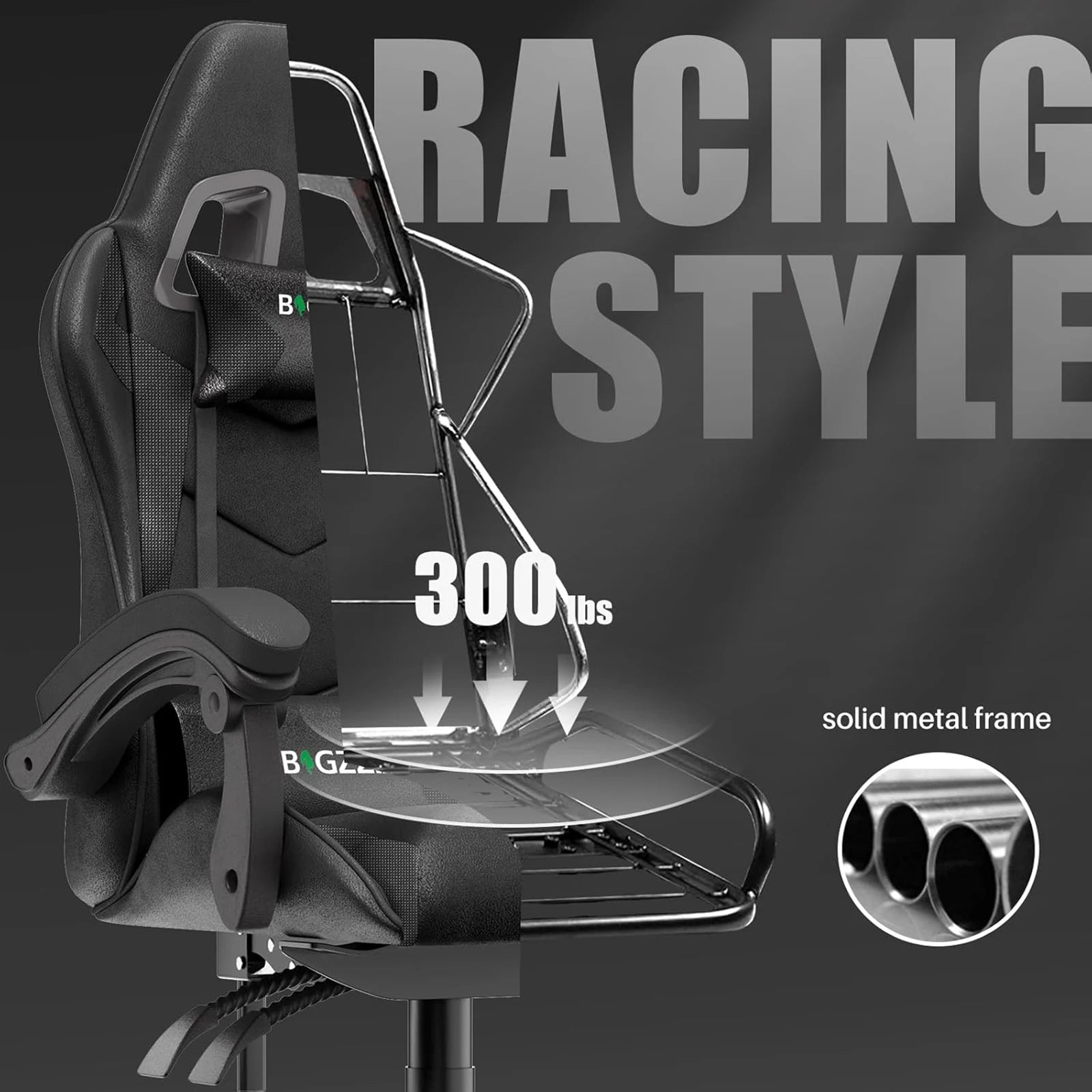 Gaming Chair Office Chair Ergonomic PU Leather Computer Desk Chair with Headrest and Lumbar Support Game Chairs Racing Chair RISE DEFENSE SYSTEMS.AI PRODUCTS