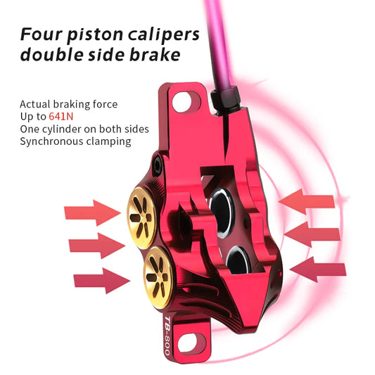 TANKE MTB 4 Piston Hydraulic Disc Brake 900/1700mm  4 Piston Resin Brake Pads Oil Pressure AM DH Road MTB Ultralight Disc Brake RISE DEFENSE SYSTEMS.AI PRODUCTS