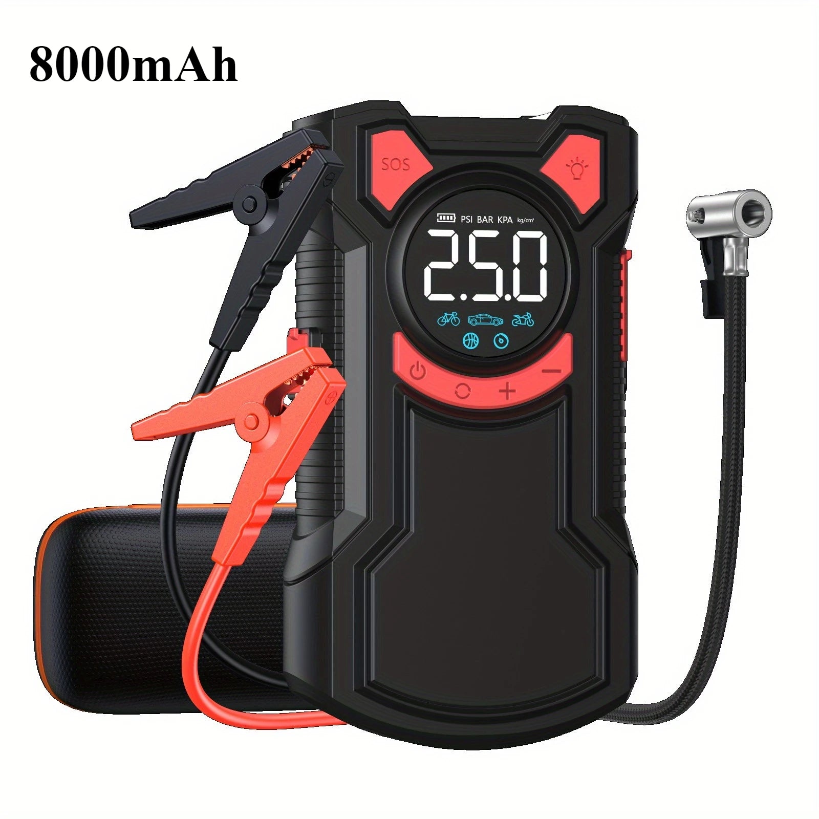 5-in-1 Jump Starter with Air Pump 3000A Peak Starter Box 150PSI Battery Pack with Digital Tire Inflator Car Battery Jump Starter RISE DEFENSE SYSTEMS.AI PRODUCTS