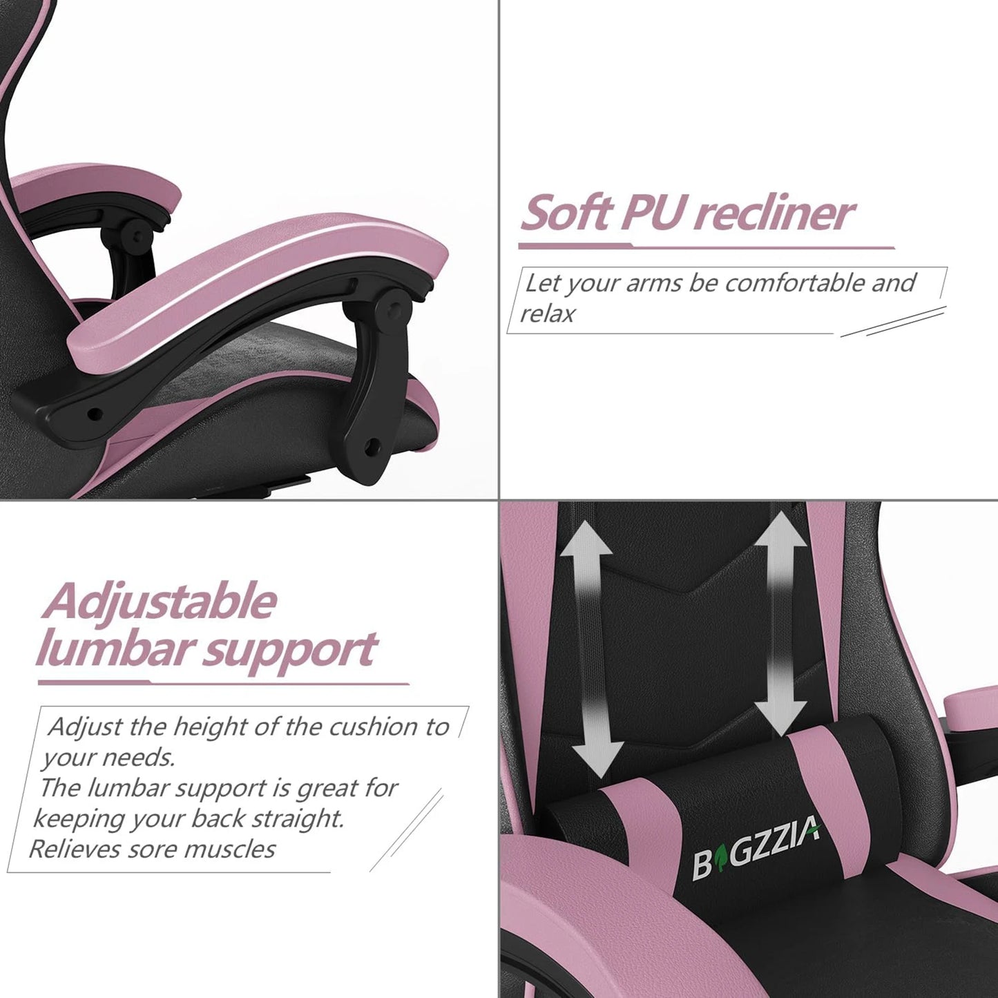 Gaming Chair Office Chair Ergonomic PU Leather Computer Desk Chair with Headrest and Lumbar Support Game Chairs Racing Chair RISE DEFENSE SYSTEMS.AI PRODUCTS