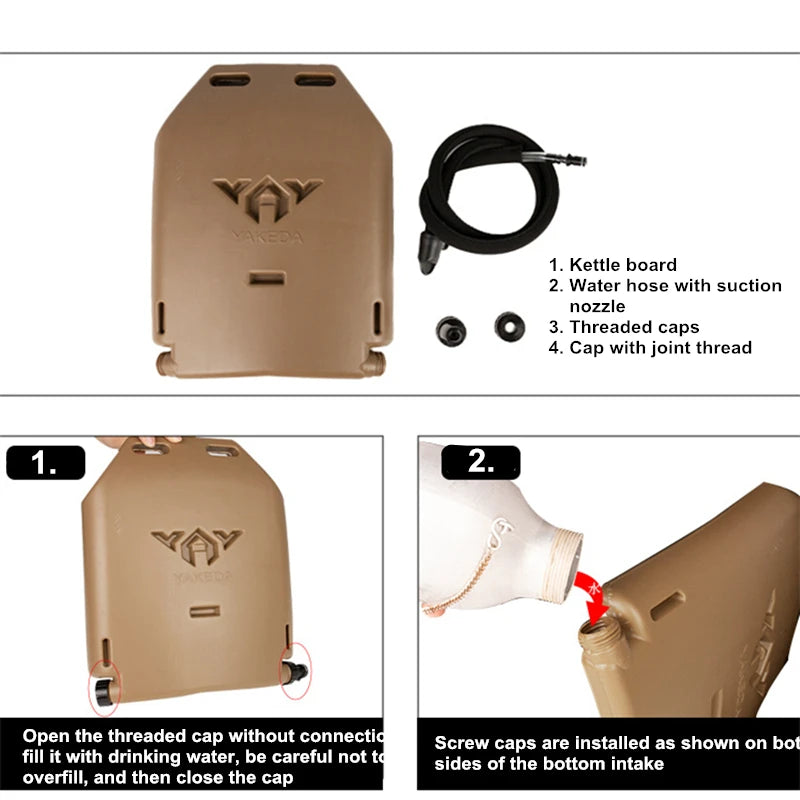 YAKEDA 1.75L Water Bottle Hydration with Pipe Multifunctional Kettle Vest Liner EVA Food Grade Water Bag New Kettle Insert Plate RISE DEFENSE SYSTEMS.AI PRODUCTS