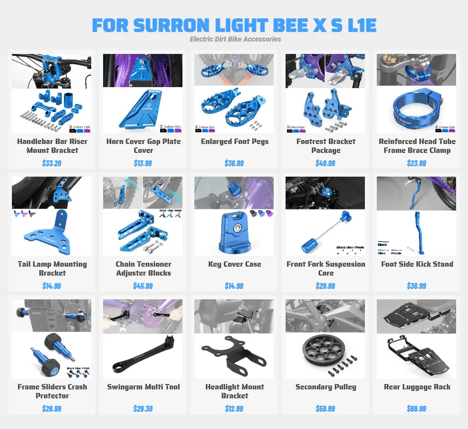 For Sur-Ron Surron Light Bee X S L1E Segway X160 X260 Motorcycle Controller Cover & Engine Chassis Guard Skid Plate Protector RISE DEFENSE SYSTEMS.AI PRODUCTS