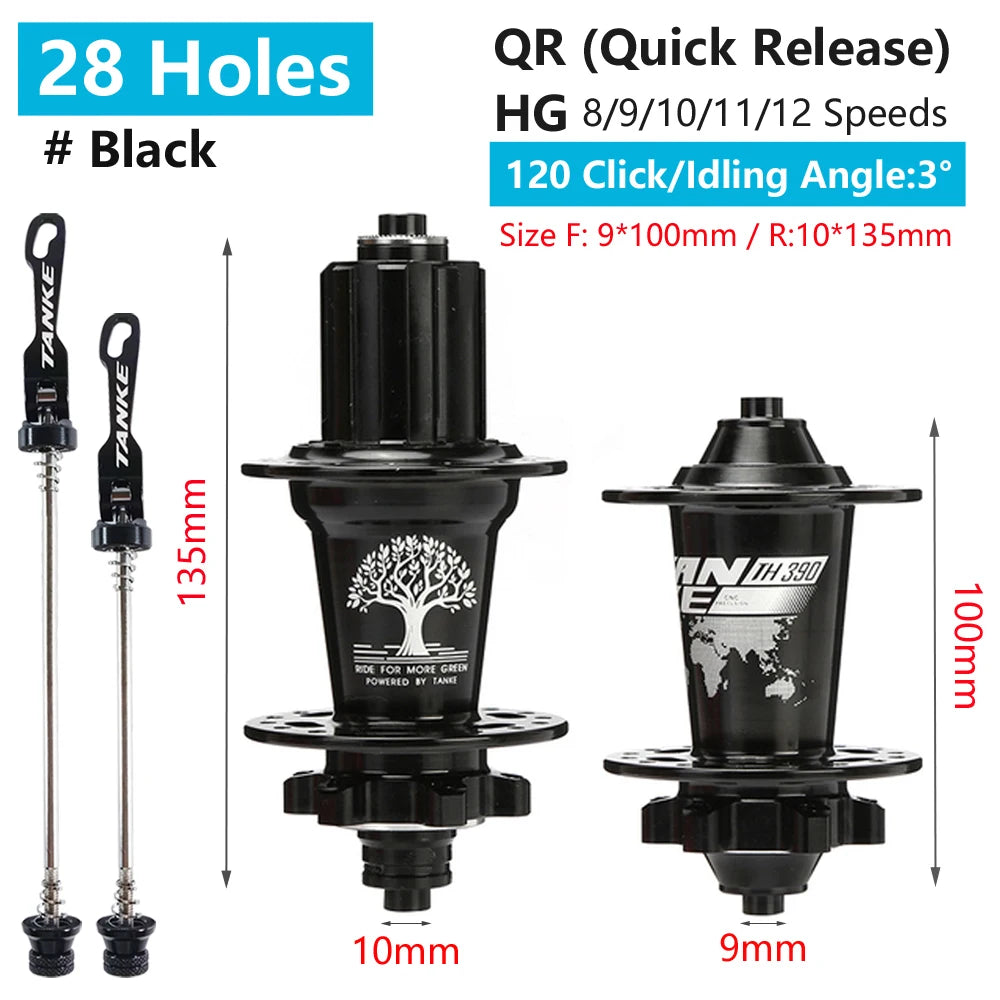 TANKE 120 Click Hub 6 Bearing MTB Mountain Bike Hub Front Rear Thru HG 28 32 36 Holes Disc Brake Bicycle Hubs 8 9 10 11 12 Speed RISE DEFENSE SYSTEMS.AI PRODUCTS