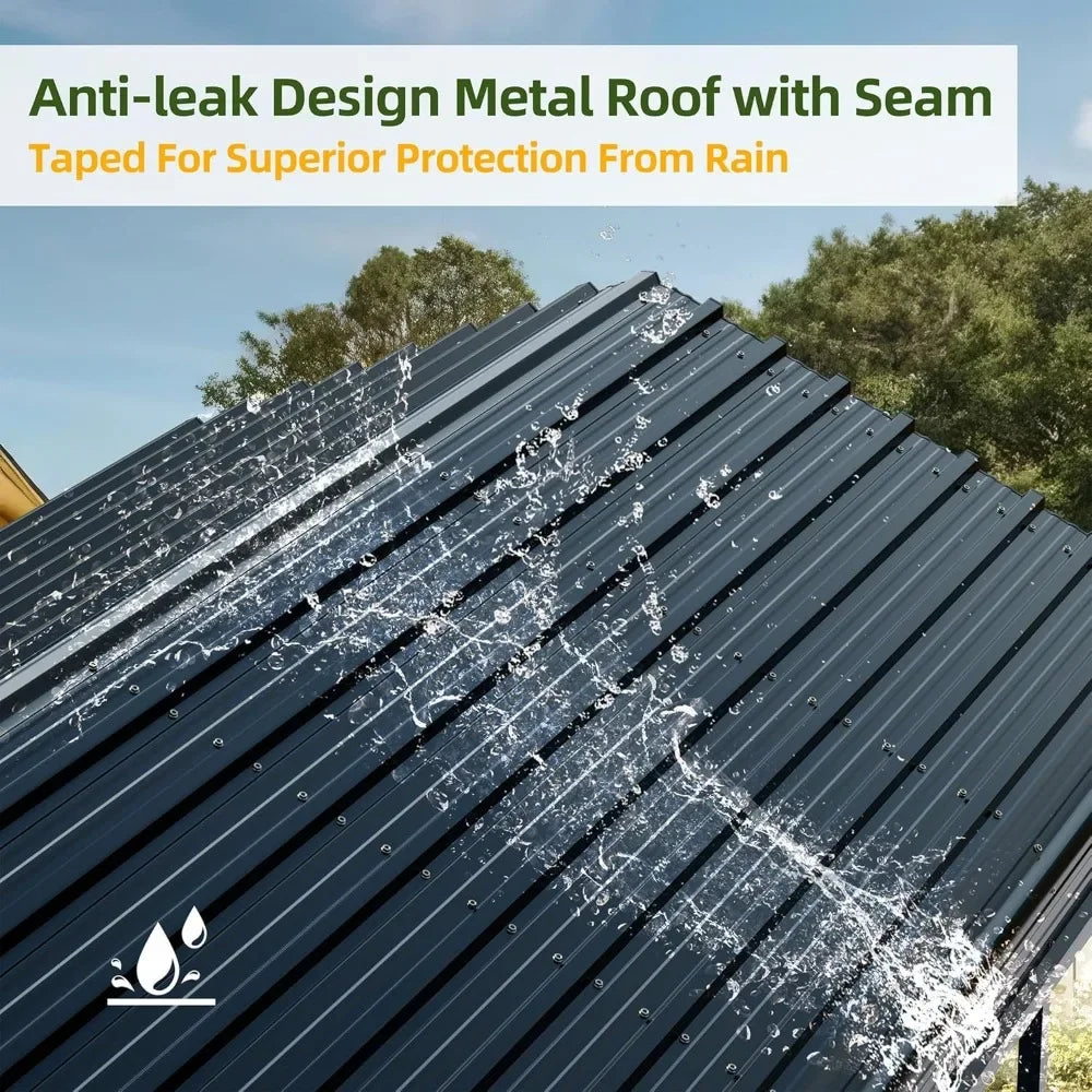 Metal Carport 12 x 20 FT, Galvanized Steel Roof and All-Metal Frame, Car Ports Kits for Outdoor, Garage Car Shelter Shade RISE DEFENSE SYSTEMS.AI PRODUCTS