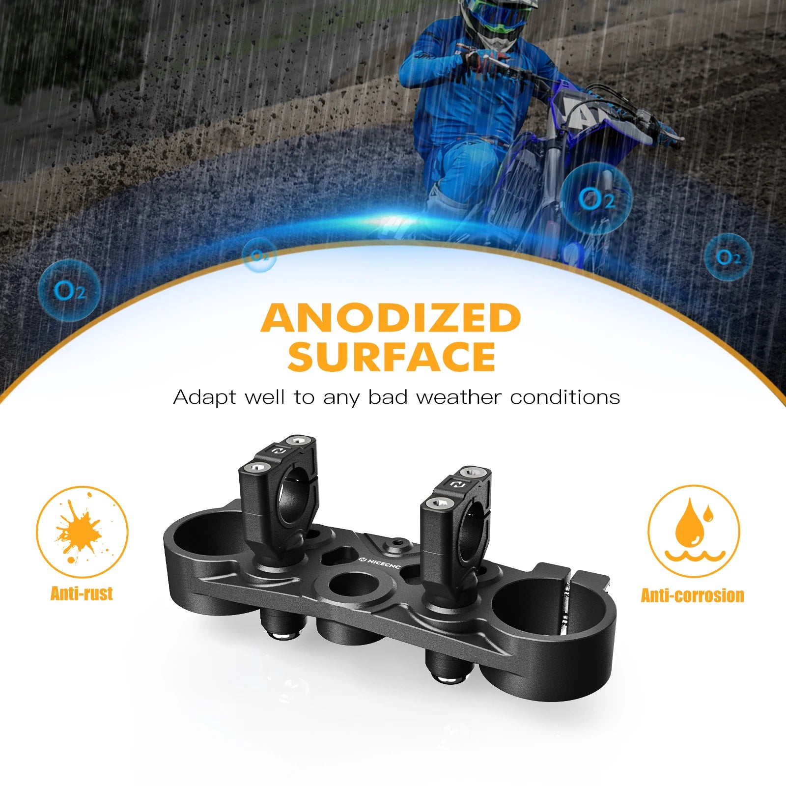 NICECNC For Yamaha YZ125 YZ250 2018-2024 YZ125X YZ250X 2020-2023 YZ YZX 125 250 Motorcycle Front Forks Clamp Upper Triple Tree RISE DEFENSE SYSTEMS.AI PRODUCTS