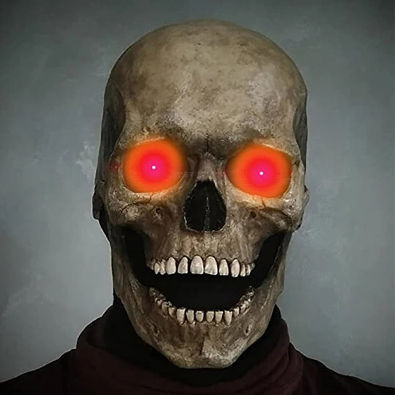 Halloween Skull Masks  LED Eyes Glowing Mouth Movable Horror Skull Head Mask Skull Full Head Bone Cover Haunted House Props RISE DEFENSE SYSTEMS.AI PRODUCTS
